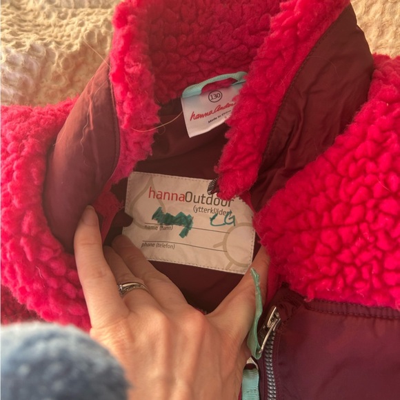 Hanna Anderson Girls High Pile Magenta Fleece Vest - Picture 5 of 6